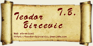 Teodor Birčević vizit kartica
